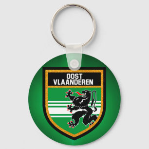 East Flanders Flag Key Ring