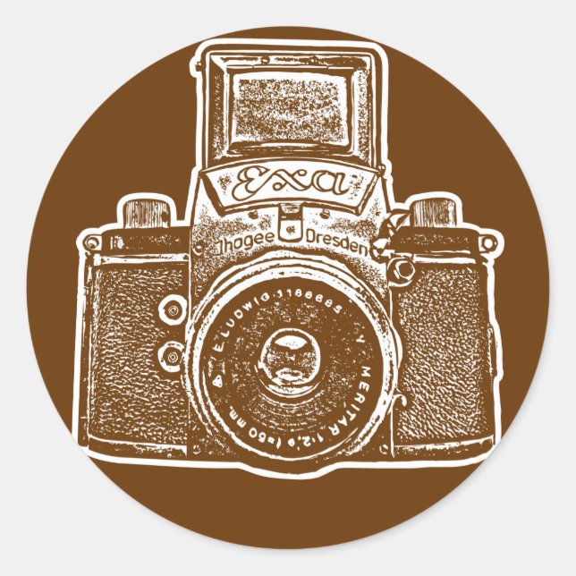 East German Camera II - Brown Classic Round Sticker (Front)