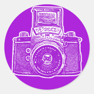 East German Camera II - Purple Classic Round Sticker