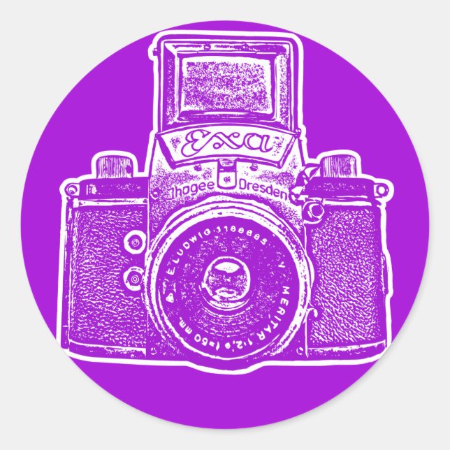 East German Camera II - Purple Classic Round Sticker (Front)