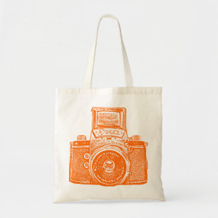 East German Camera - Orange Tote Bag