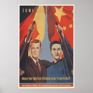 East German Propaganda Poster German-Chinese