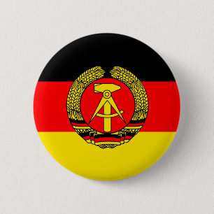 East Germany Flag 6 Cm Round Badge
