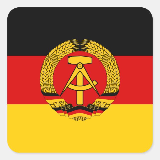 East Germany Flag Square Sticker (Front)
