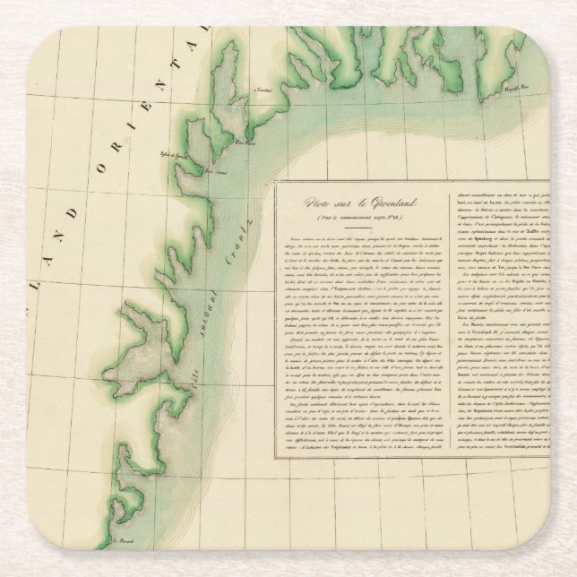 East Greenland 20 Square Paper Coaster (Front)