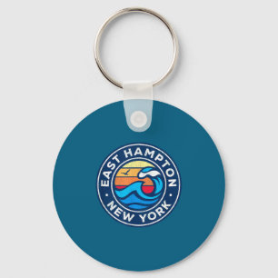 East Hampton New York Ny Vintage Nautical Waves De Key Ring