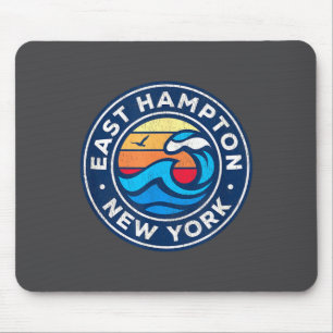East Hampton New York Ny Vintage Nautical Waves De Mouse Pad