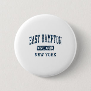 East Hampton New York Ny Vintage Srts Design Nav  6 Cm Round Badge
