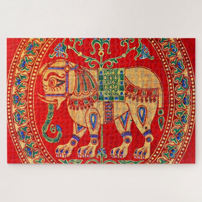 East Indian elephant print Jigsaw Puzzle (Horizontal)