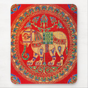 East Indian elephant print Mouse Pad