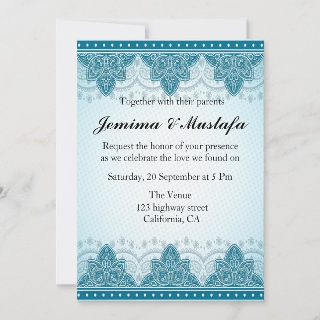 East Indian Mandala Wedding Invitation (Front)