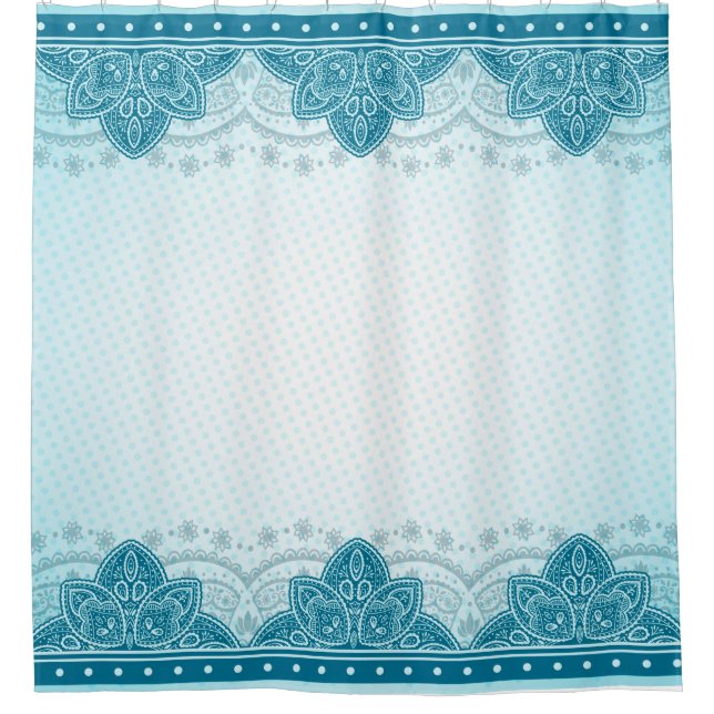 East indian pattern mandala paisley shower curtain (Front)