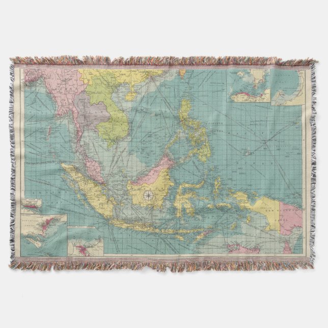 East Indian ports Throw Blanket (Front)