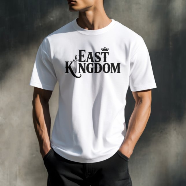 East Kingdom Mediaeval Typography Crown & Sword T-Shirt (East Kingdom Medieval Typography Crown & Sword)