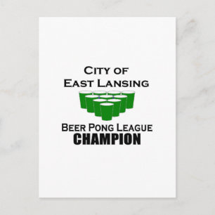 East Lansing Beer Pong Champion Postcard
