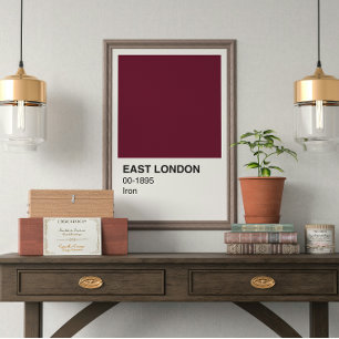 East London Iron - Claret Border Poster