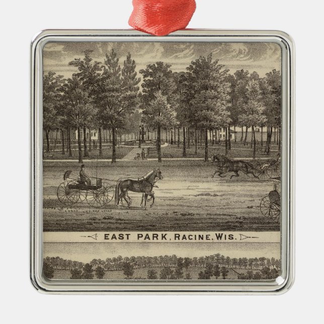 East Park, Racine and Oakland Farm Metal Tree Decoration (Front)