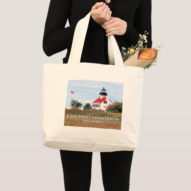 East Point Lighthouse, New Jersey Jumbo Tote Bag (Front (Product))
