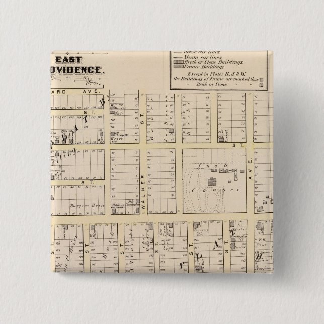 East Providence Rhode Island Map 15 Cm Square Badge (Front)