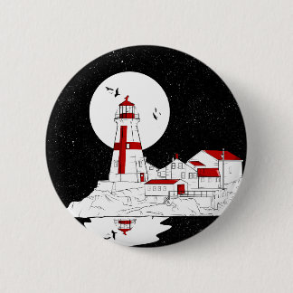 East Quoddy Head Lighthouse flat 6 Cm Round Badge