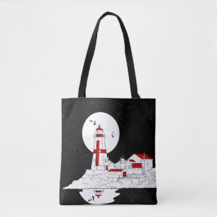 East Quoddy Head Lighthouse flat Tote Bag