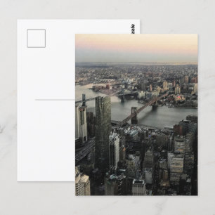 East River New York City Brooklyn Manhattan Bridge Postcard