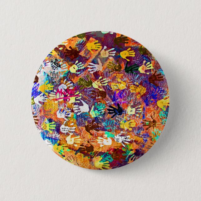 East Side Gallery, Berlin Wall, Hands (2) 6 Cm Round Badge (Front)