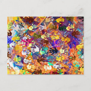 East Side Gallery, Berlin Wall, Hands (2) Postcard