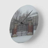 East Side Providence, Rhode Island Snow Round Clock (Angle)