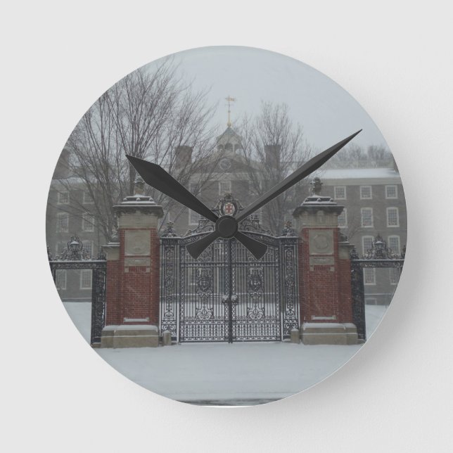 East Side Providence, Rhode Island Snow Round Clock (Front)