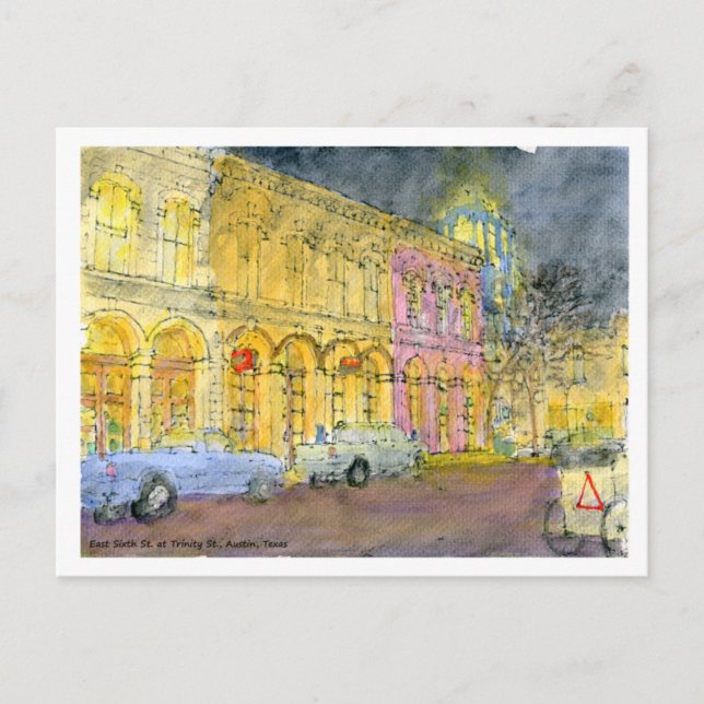 East Sixth St. at Trinity St., Austin, Texas Postcard (Front)