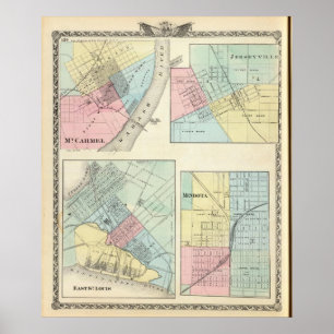 East St Louis, Mt Carmel, Jerseyville and Mendota Poster