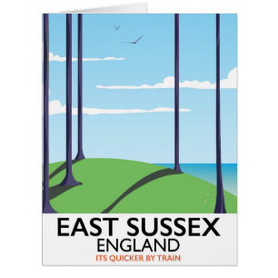 East Sussex, England train poster