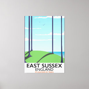 East Sussex, England train poster Canvas Print