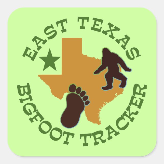 East Texas Bigfoot Tracker Square Sticker (Front)