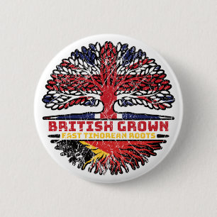 East Timor East Timorean British UK Tree Roots 6 Cm Round Badge