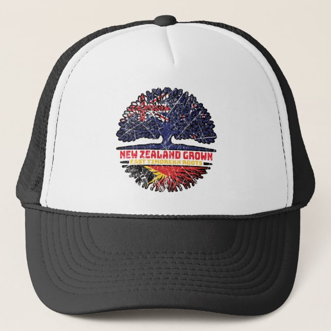 East Timor East Timorean New Zealander New Zealand Trucker Hat (Front)