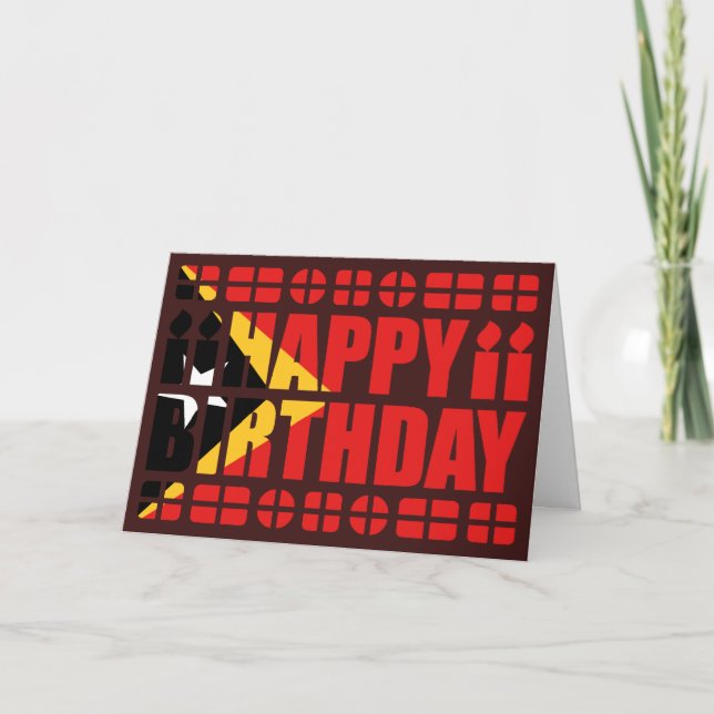 East Timor Flag Birthday Card (Front)