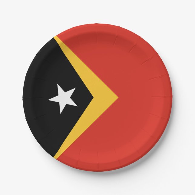 East Timor Flag Paper Plate (Front)