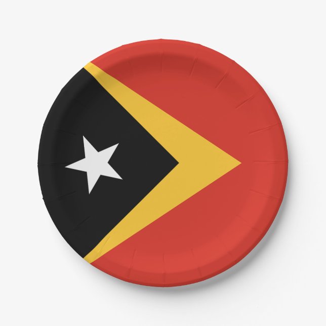 East Timor Flag Paper Plate (Front)