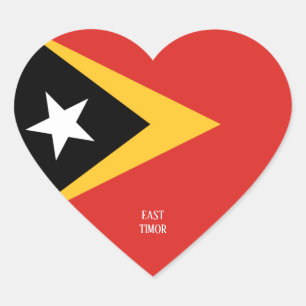 East Timor Flag Splendid Patriotic Heart Sticker