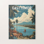 East Timor Illustration Travel Art Vintage Jigsaw Puzzle<br><div class="desc">East Timor in a vector art style. From the laid-back capital of Dili to the vibrant marine life around Atauro Island,  East Timor promises a unique and authentic travel experience for those seeking culture,  nature,  and adventure.</div>