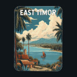 East Timor Illustration Travel Art Vintage Magnet<br><div class="desc">East Timor in a vector art style. From the laid-back capital of Dili to the vibrant marine life around Atauro Island,  East Timor promises a unique and authentic travel experience for those seeking culture,  nature,  and adventure.</div>