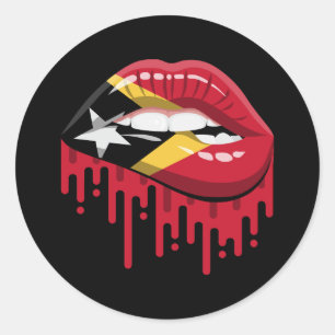 East Timor lips pride root flag Classic Round Sticker
