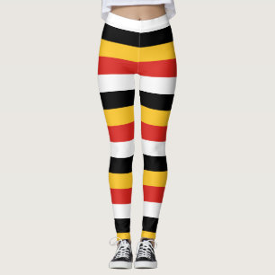 East Timor National Flag Colours Horizontal Stripe Leggings