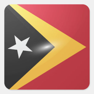 East Timor square glossy flag Sticker