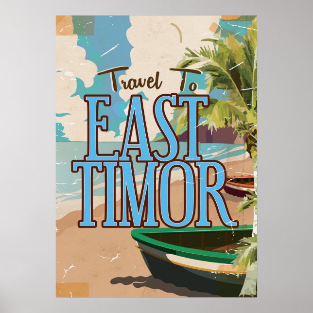 East Timor vintage travel poster art. (Front)