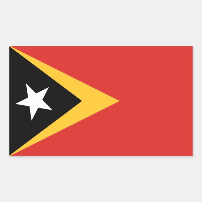 East Timorese Flag, Flag of East Timor Rectangular Sticker (Front)