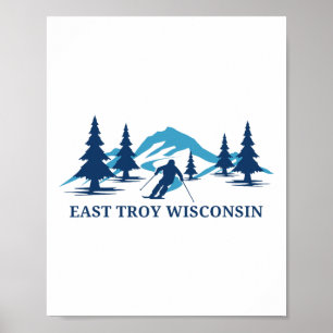 East Troy Wisconsin Ski Resort Skiing Skier  Poster