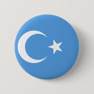 East Turkestan Uyghur Flag 6 Cm Round Badge